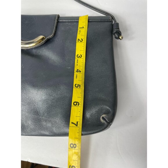 Vintage Etienne Aigner Navy Blue Genuine Leather Purse Handbag Tote - Picture 7 of 14